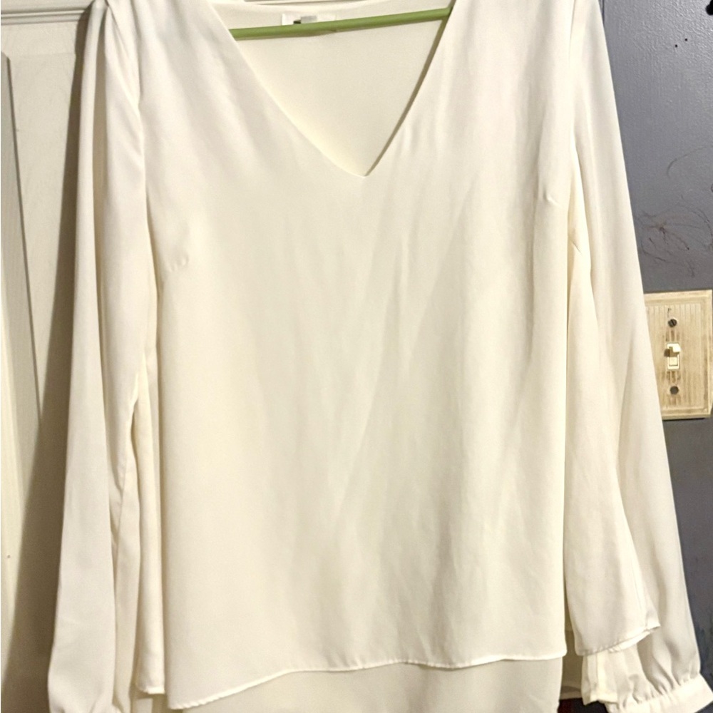 Mittoshop Cream V-Neck Blouse